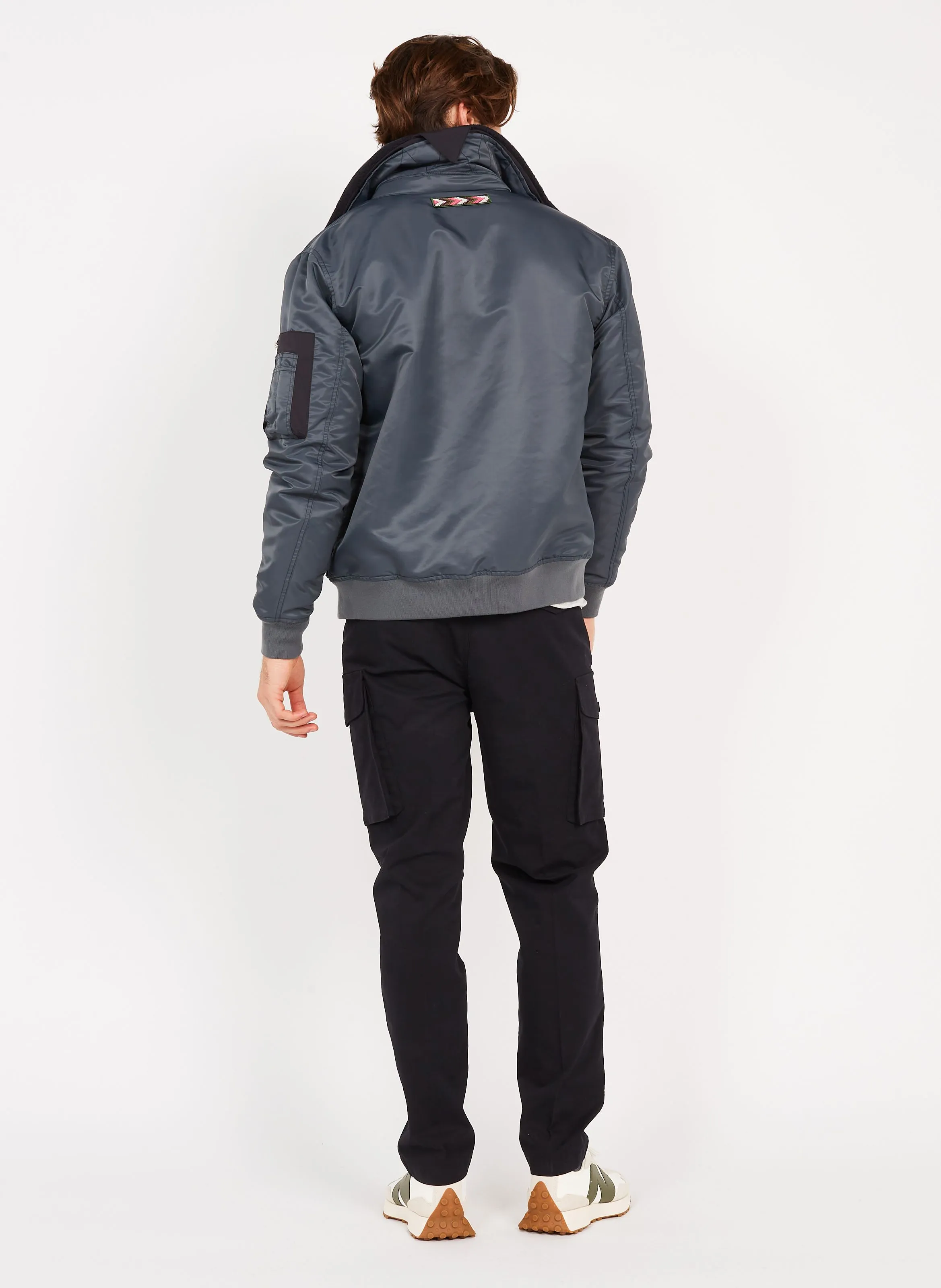 Pantalón cargo de algodón en negro