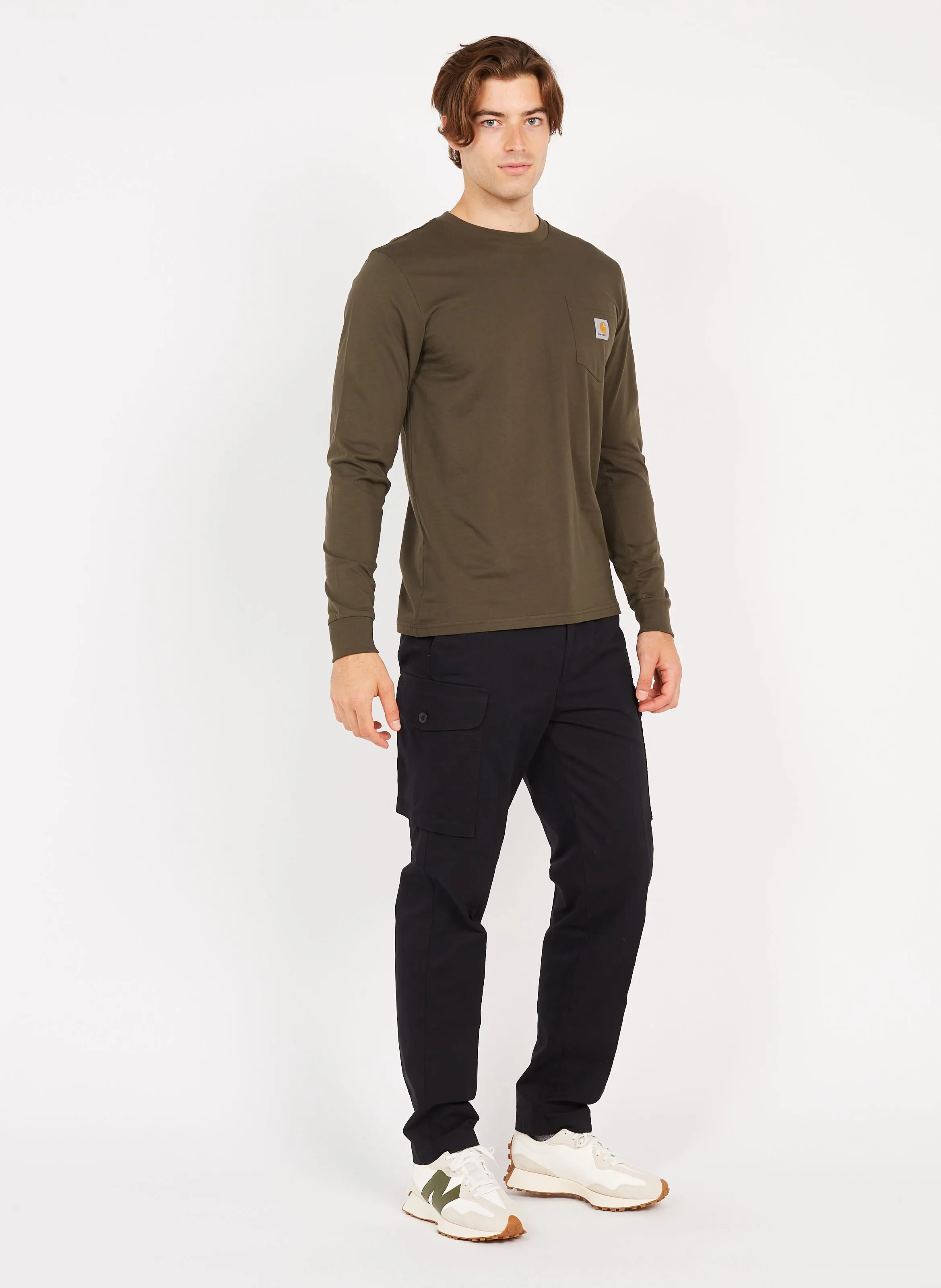 Pantalón cargo de algodón en negro
