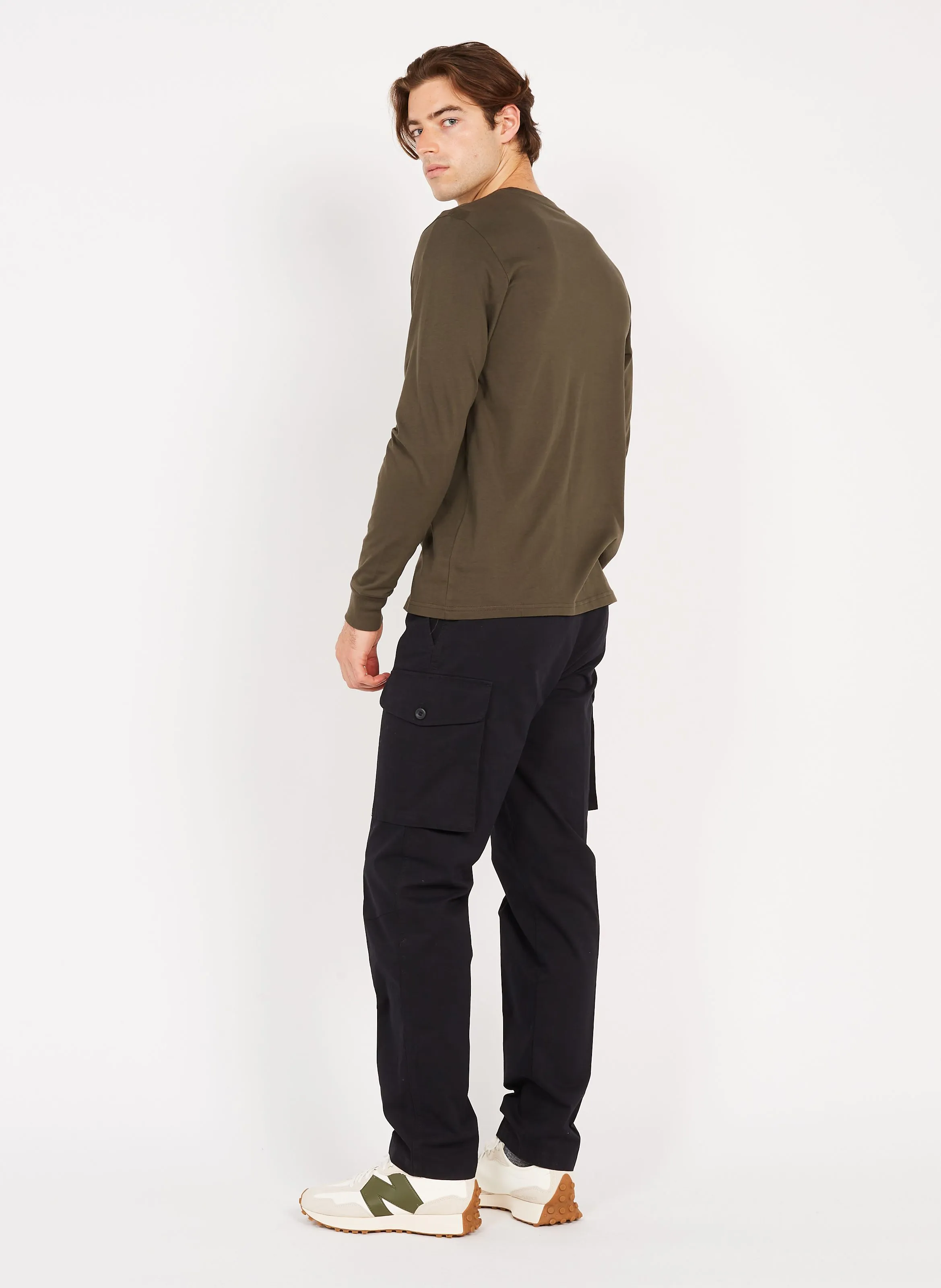 Pantalón cargo de algodón en negro