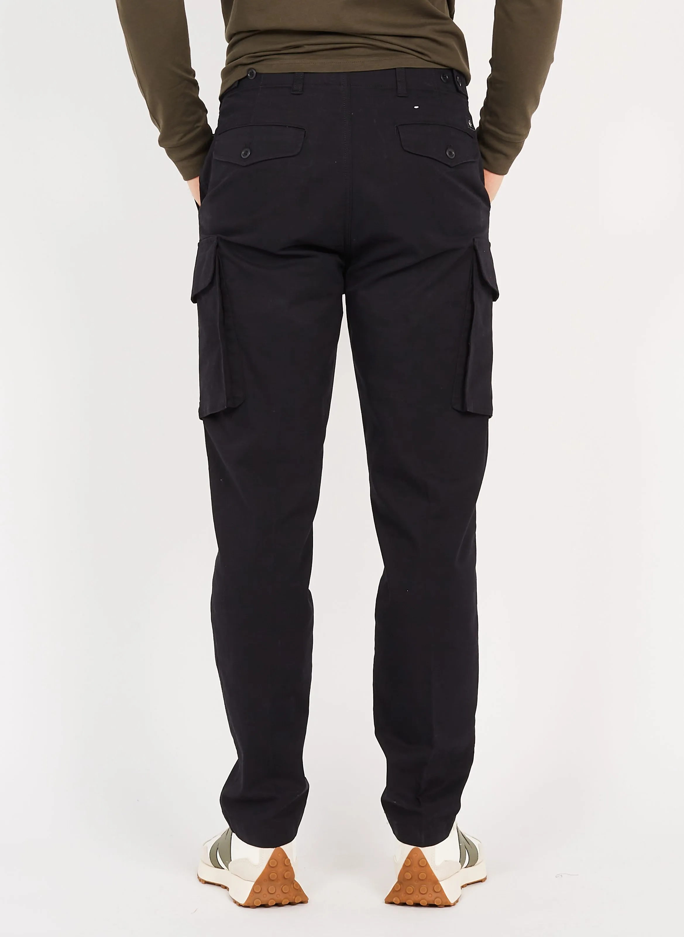 Pantalón cargo de algodón en negro