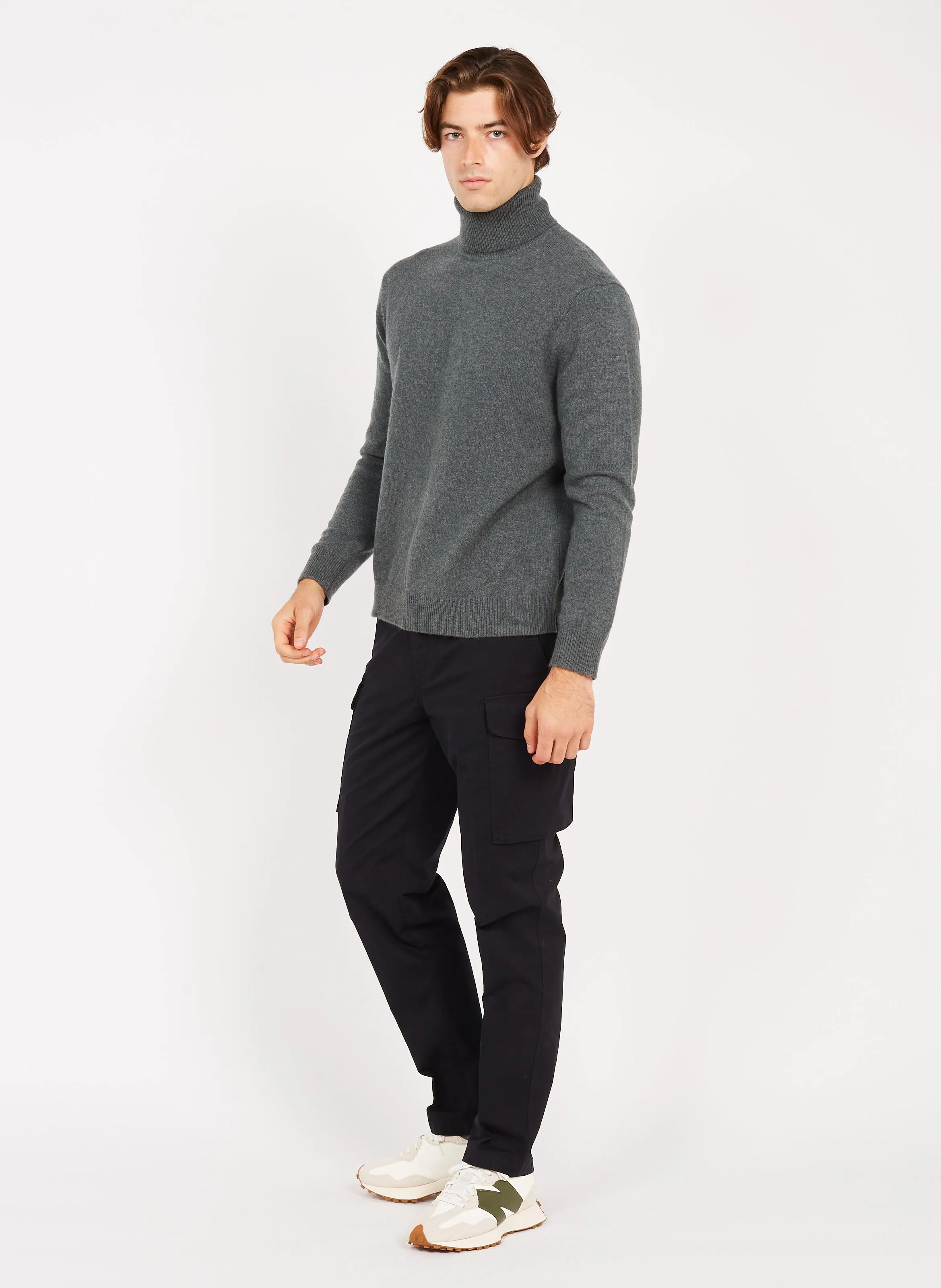 Pantalón cargo de algodón en negro