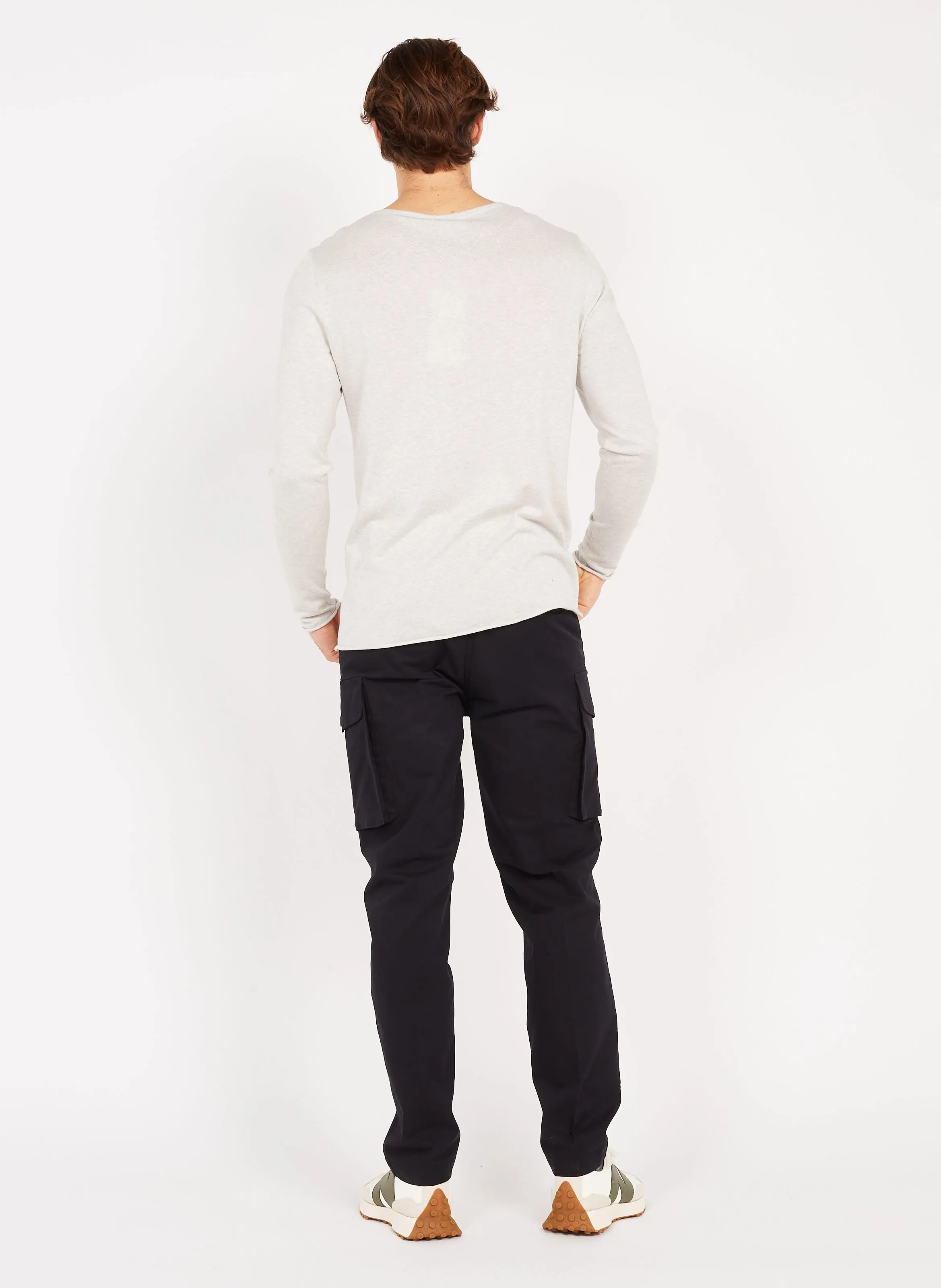 Pantalón cargo de algodón en negro
