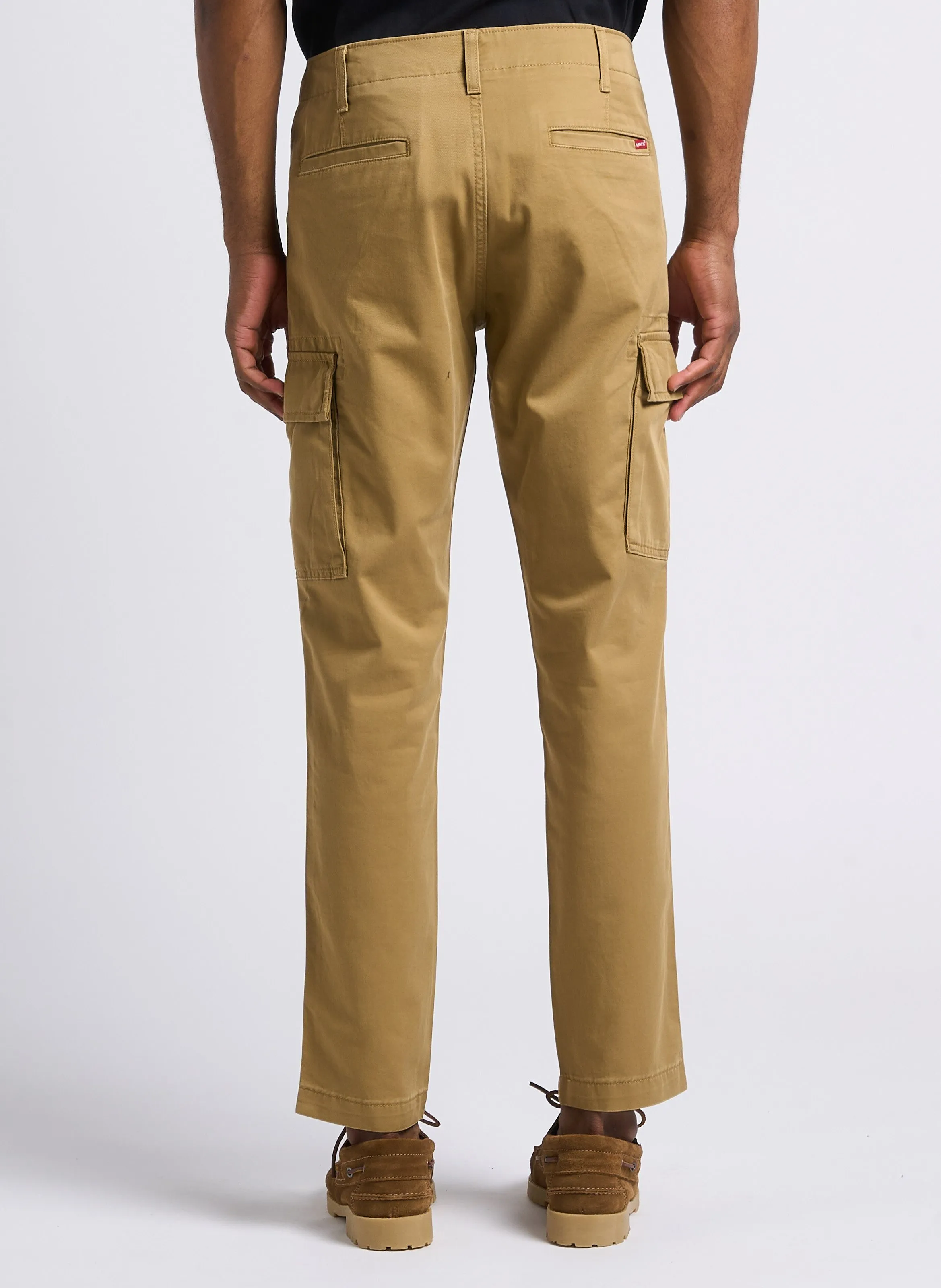 Pantalón cargo de mezcla de algodón slim en caqui