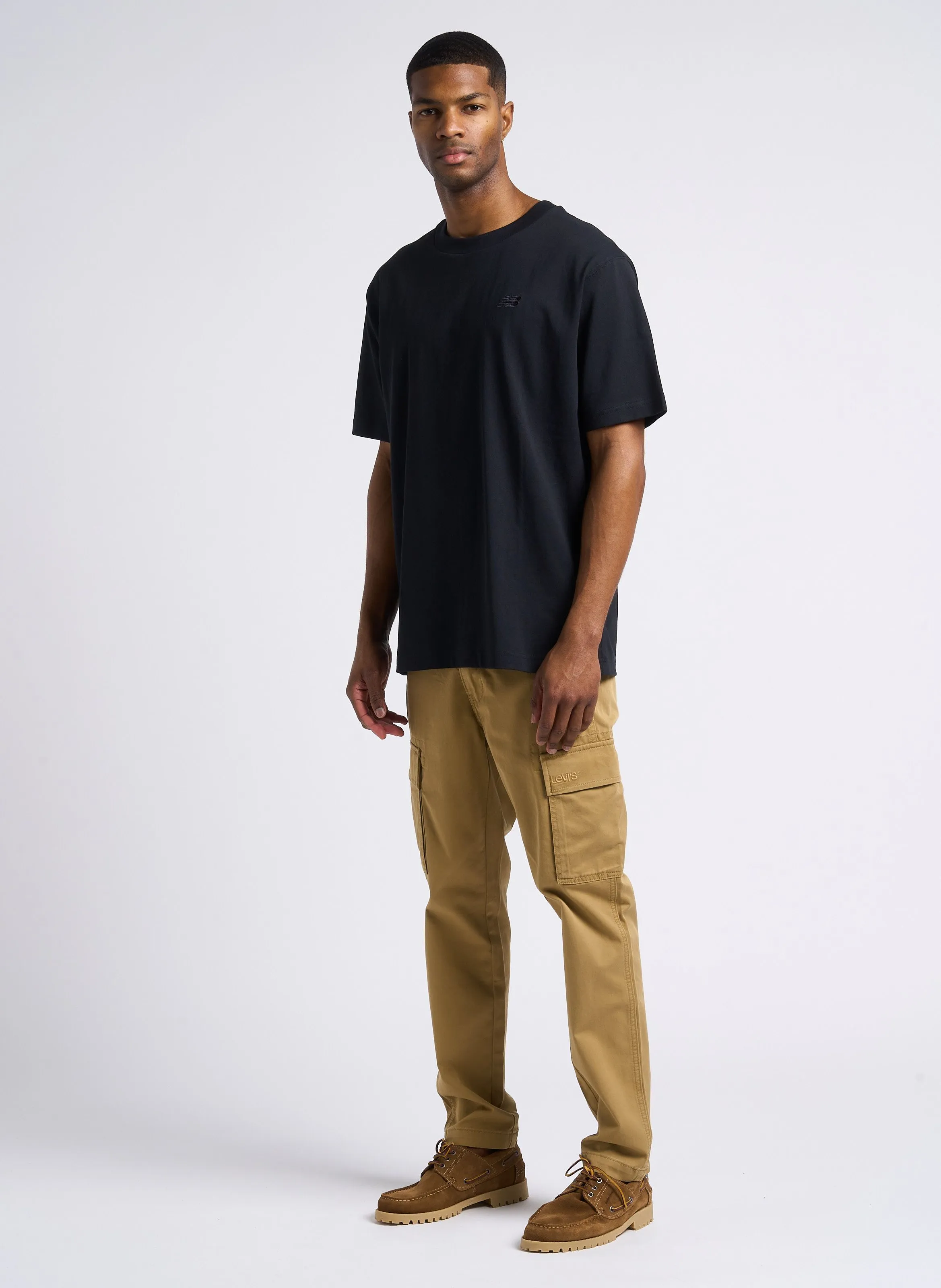 Pantalón cargo de mezcla de algodón slim en caqui
