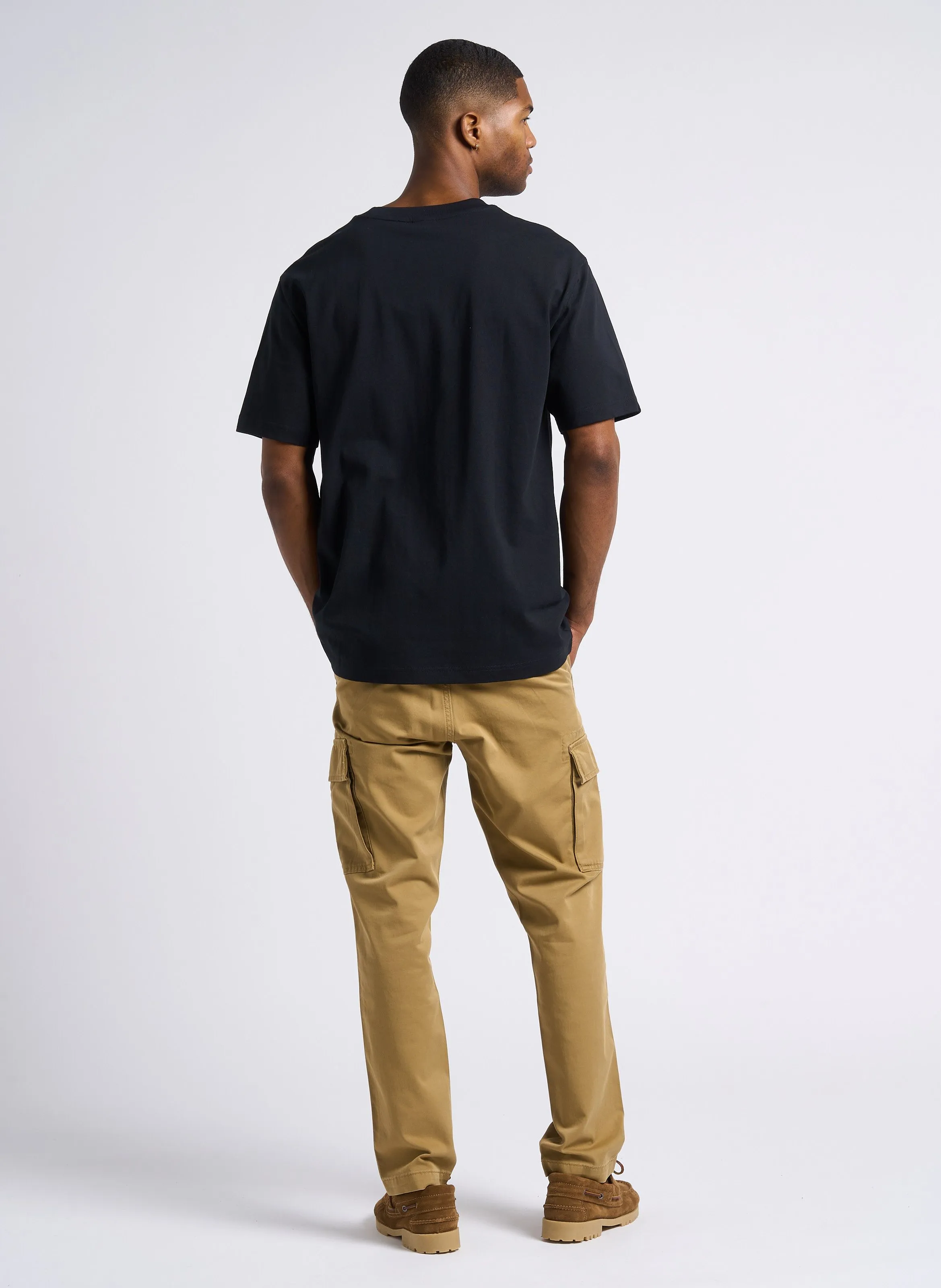 Pantalón cargo de mezcla de algodón slim en caqui