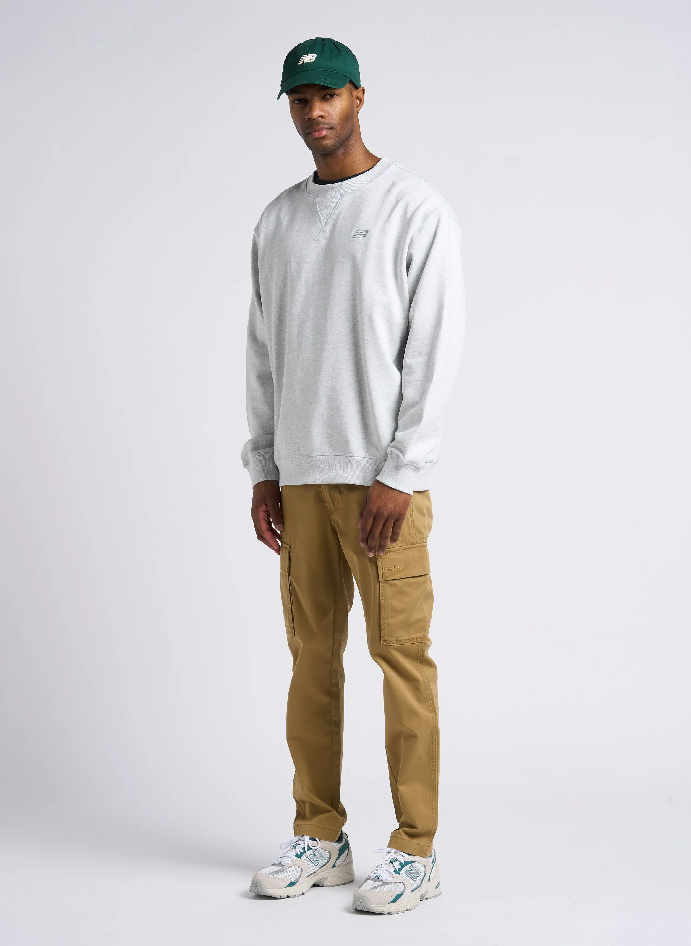 Pantalón cargo de mezcla de algodón slim en caqui