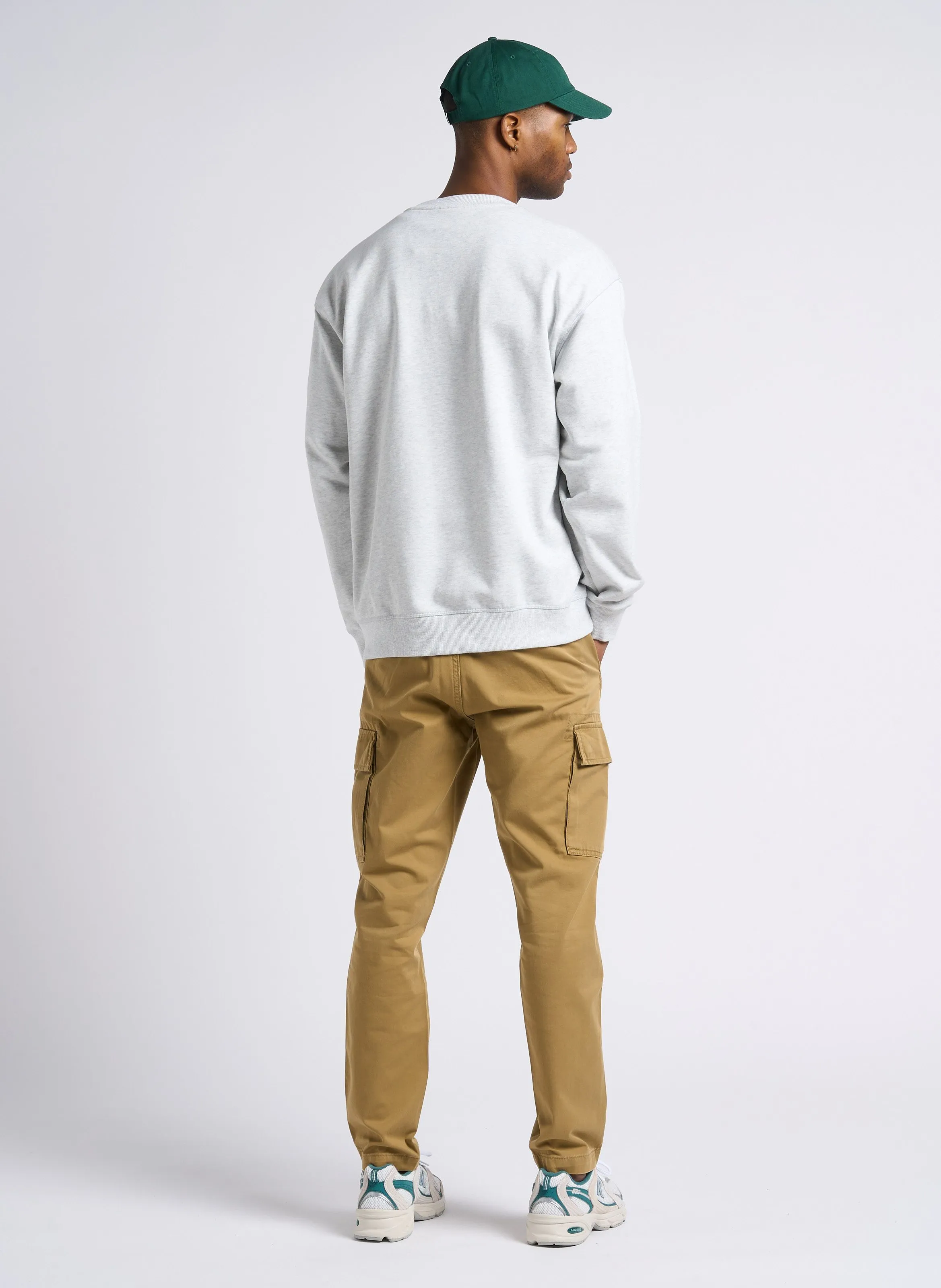 Pantalón cargo de mezcla de algodón slim en caqui