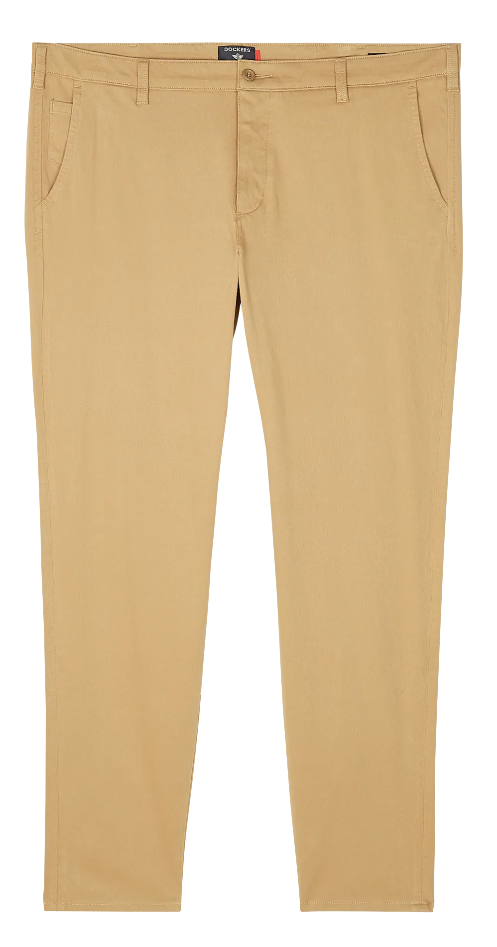 Pantalón chino de mezcla de algodón elástico en beige