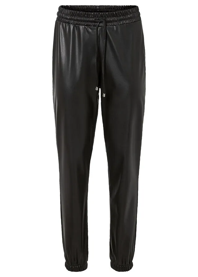 Pantalón de cuero sintético Negro
