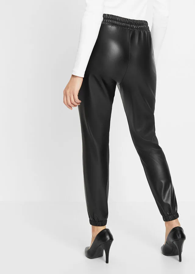 Pantalón de cuero sintético Negro
