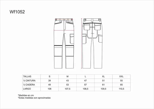 Pantalón multibolsillos, con refuerzo en culera Gris Claro / Negro