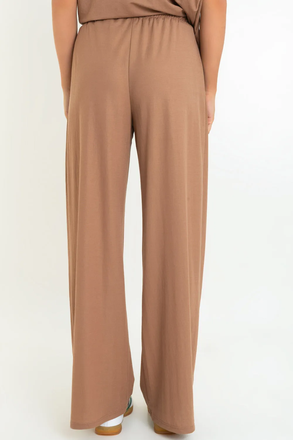Pantalón wide leg pretina elástica con jareta