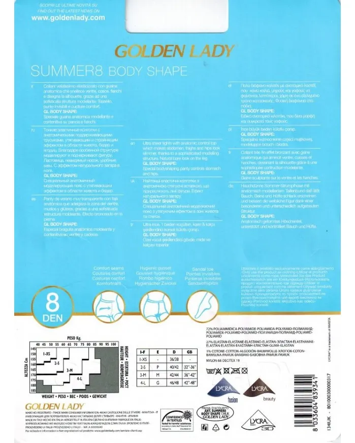 Panty 134I Summer 8 Body Shape Golden Lady