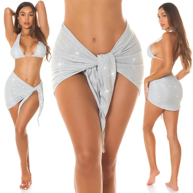 Pareo de verano con brillo plata