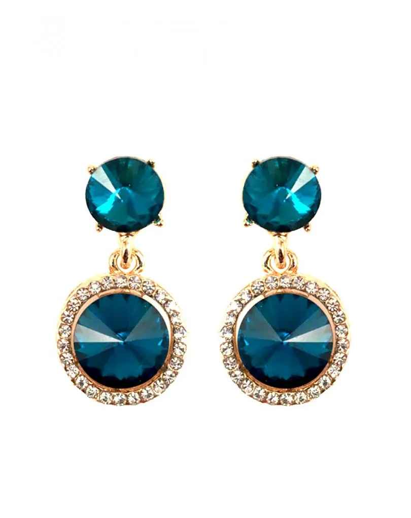 PENDIENTE DE FIESTA AZUL TURQUESA, BISUTERIA