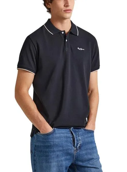 Polo Pepe Jeans Hans Negro Para Hombre