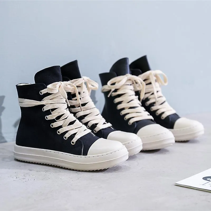 Ro High Top Shoes Plataforma Botas de mujer Botas de lona Botas casuales con cordones Owen Zapatillas de deporte de mujer Zapati