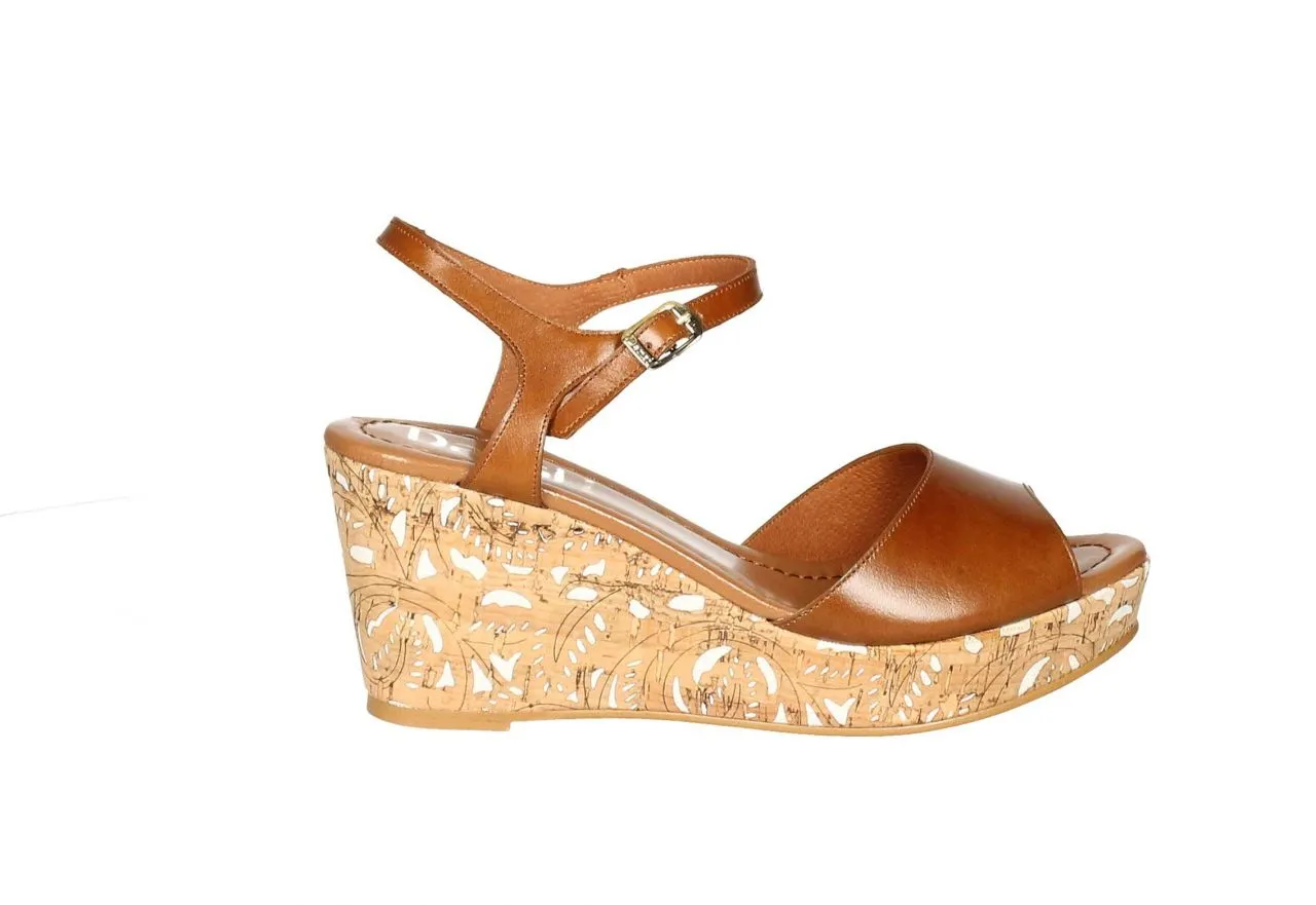 Sandalia Piel Cuero Cu#a Estampada Cuero/blanco