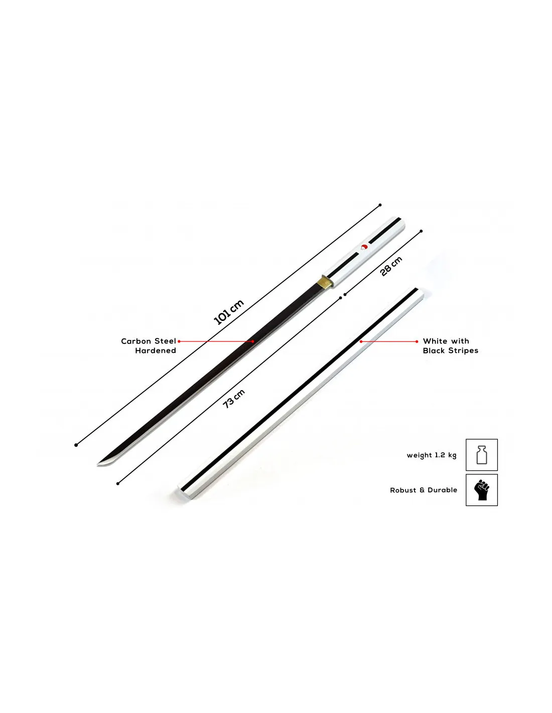 Set katana forjada a mano de Sasuke Uchiha de Naruto