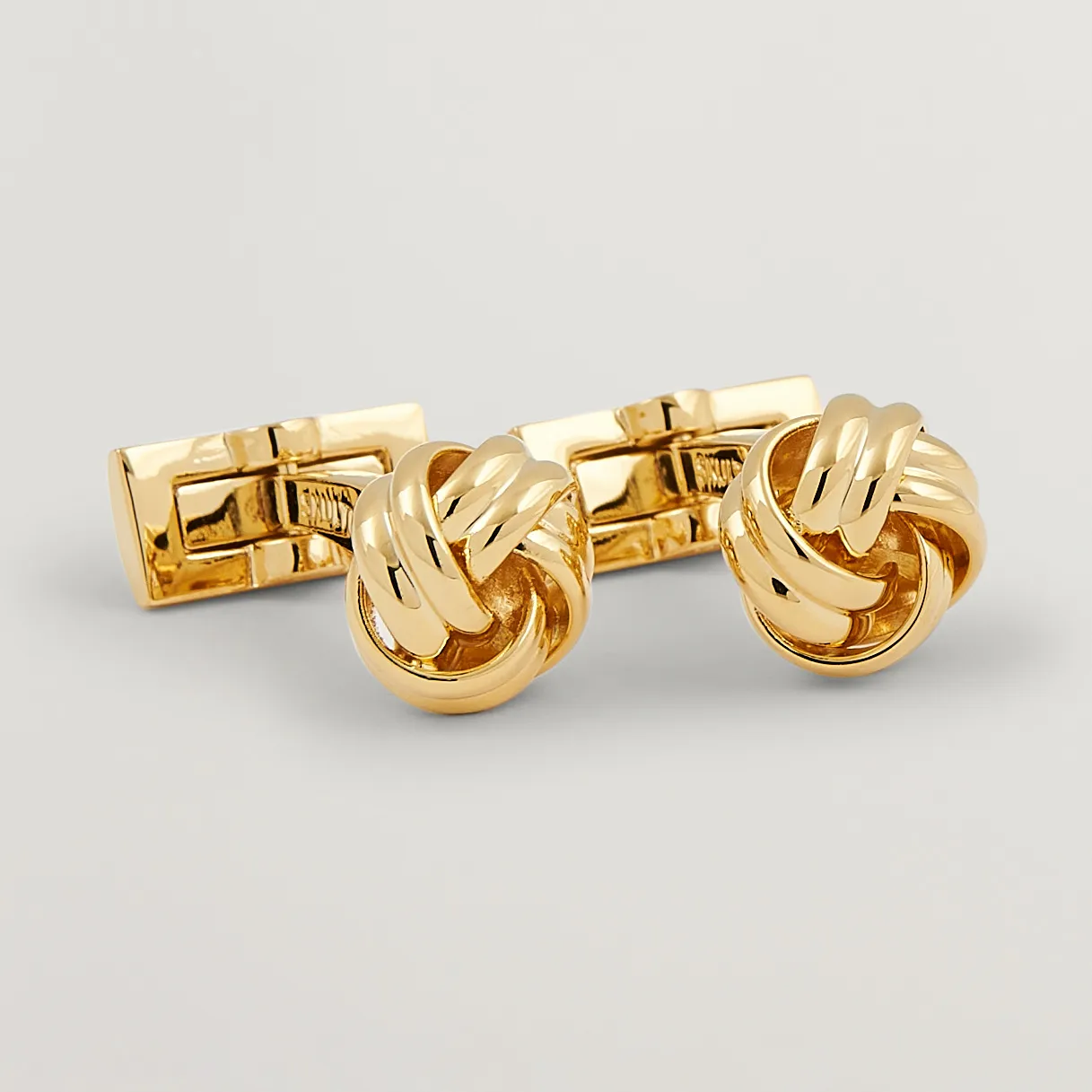 Skultuna Cuff Links Black Tie Collection Knot Gold
