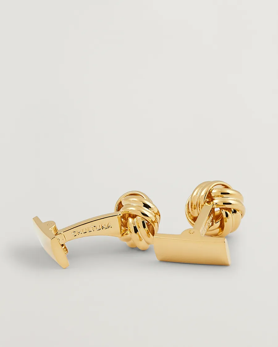 Skultuna Cuff Links Black Tie Collection Knot Gold