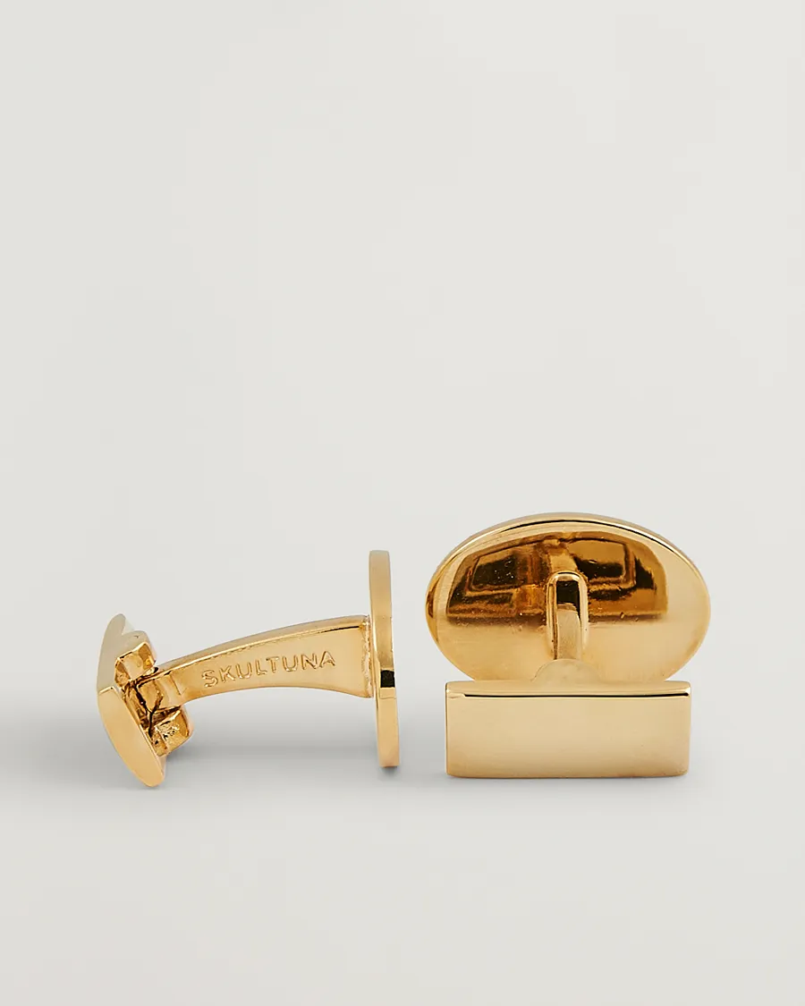 Skultuna Cuff Links Black Tie Collection Oval Gold