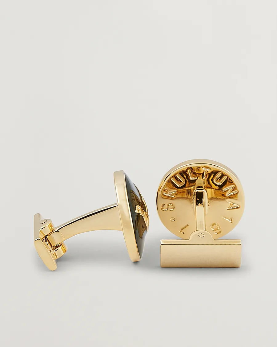 Skultuna Cuff Links Hunter Flying Duck Gold/Green