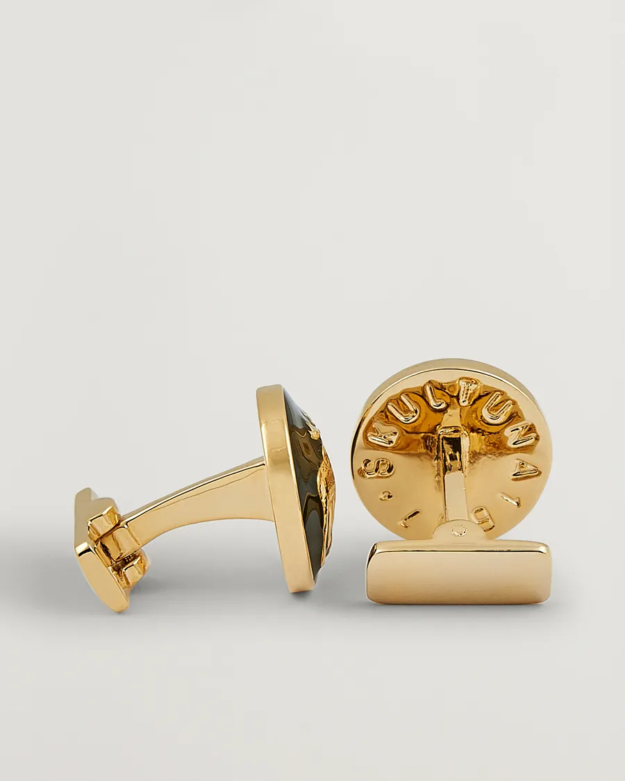 Skultuna Cuff Links Hunter The Moose Gold/Green
