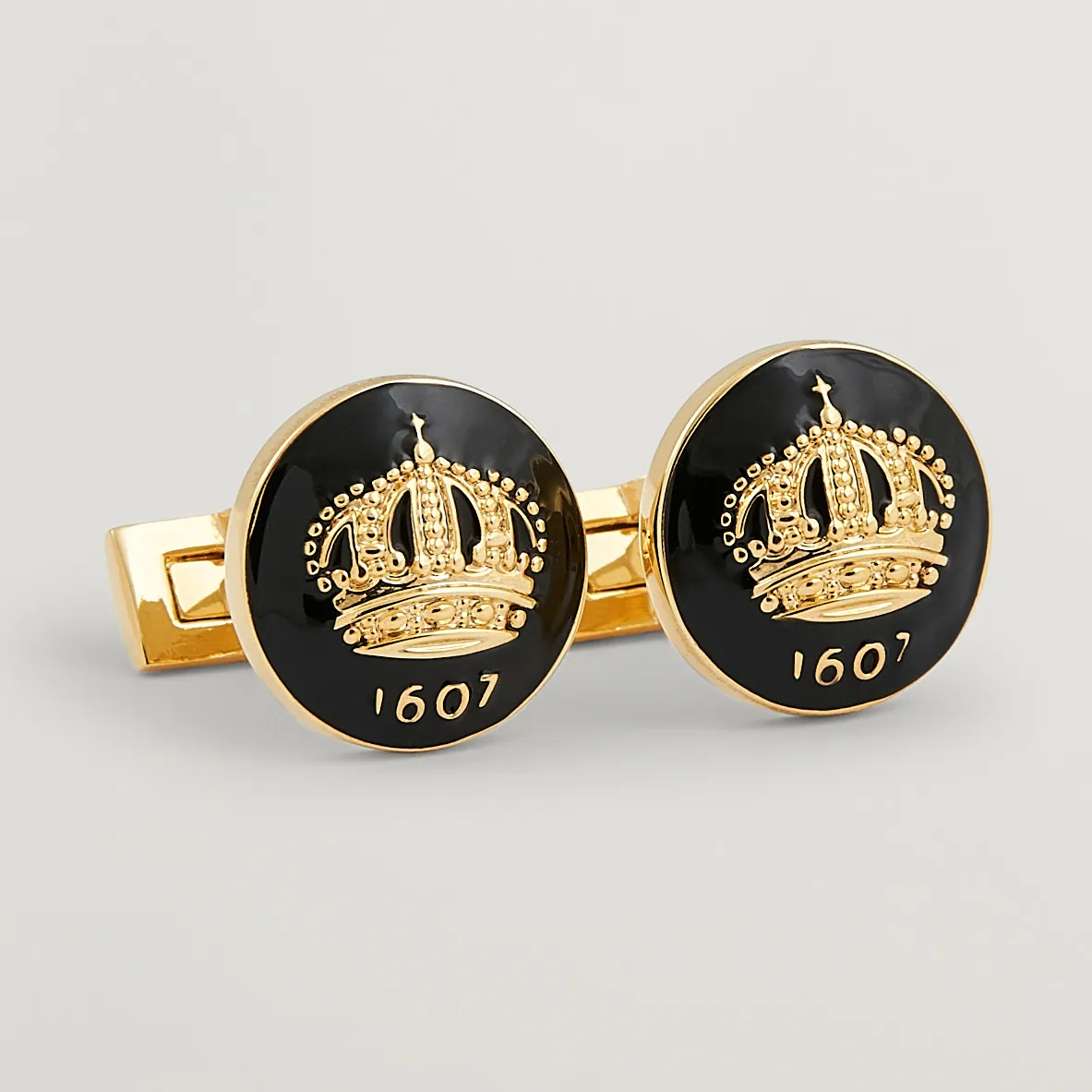 Skultuna Cuff Links The Crown Gold/Baroque Black
