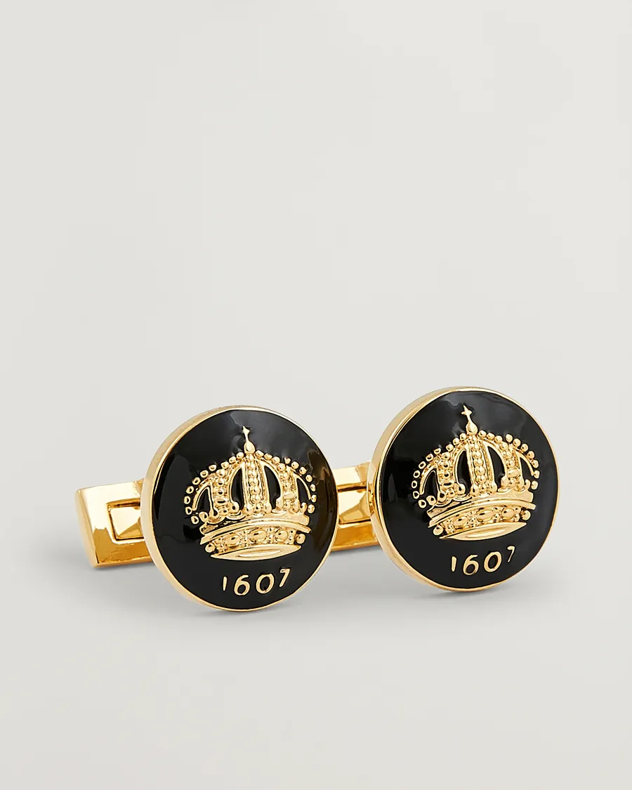 Skultuna Cuff Links The Crown Gold/Baroque Black