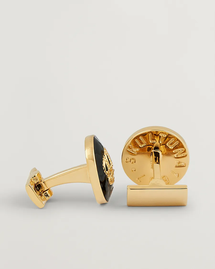 Skultuna Cuff Links The Crown Gold/Baroque Black