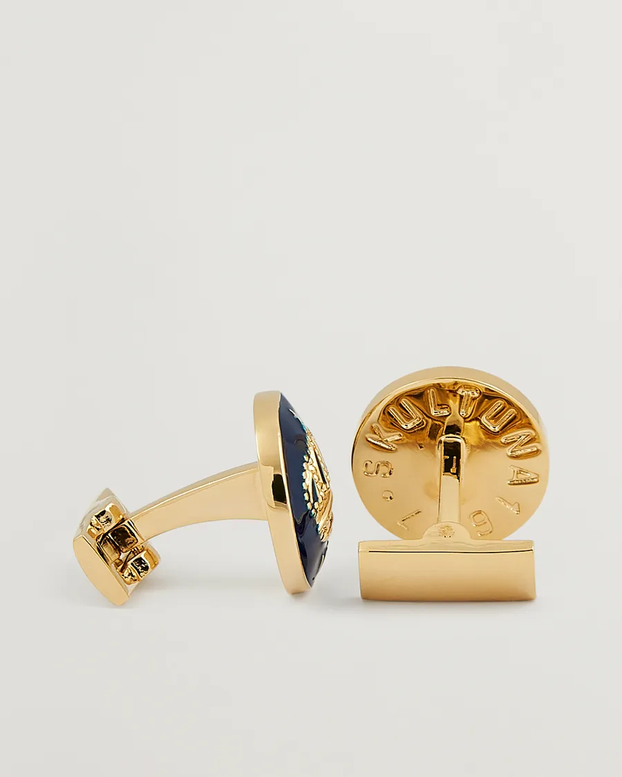 Skultuna Cuff Links The Crown Gold/Royal Blue