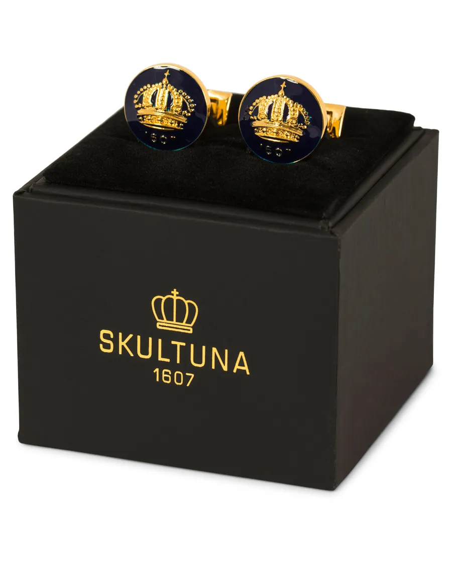 Skultuna Cuff Links The Crown Gold/Royal Blue