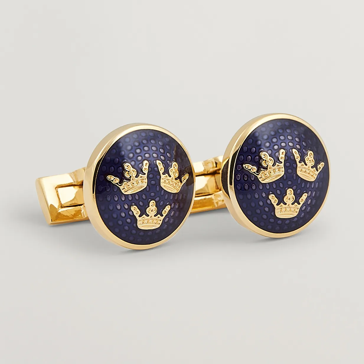 Skultuna Cuff Links Tre Kronor Gold/Royal Blue