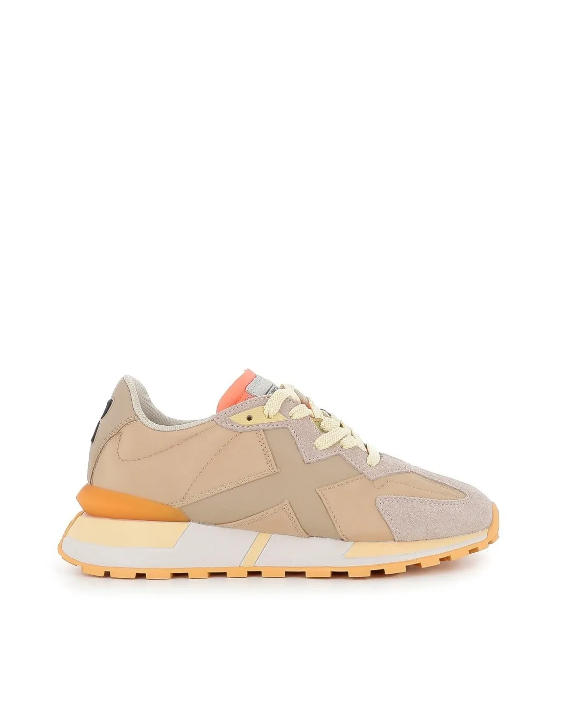 Sneakers casuales beige con logo ancho mujer Munich