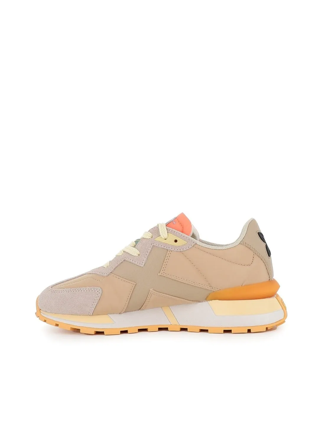 Sneakers casuales beige con logo ancho mujer Munich