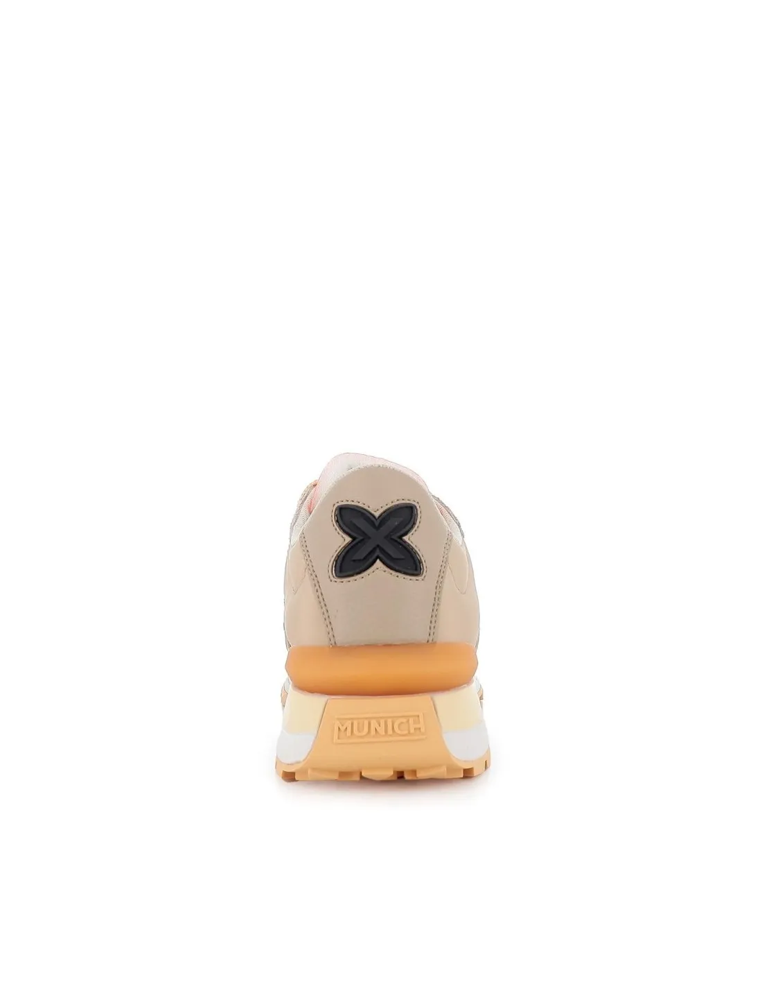 Sneakers casuales beige con logo ancho mujer Munich