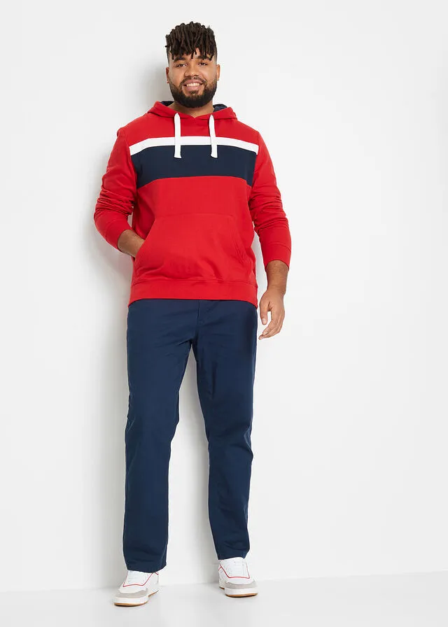 Sudadera con capucha rojo con rayas