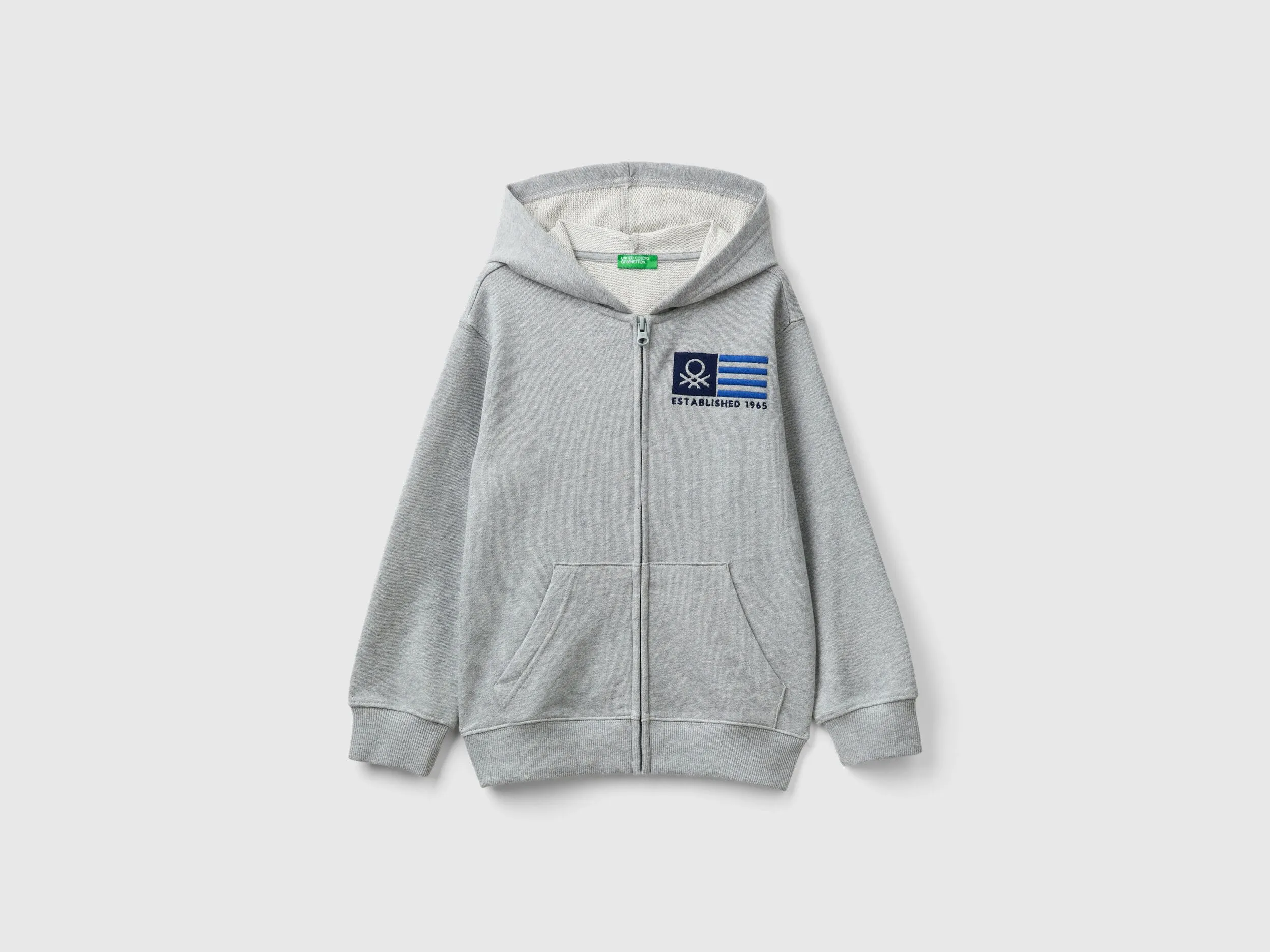Sudadera con cremallera y bordado de logotipo