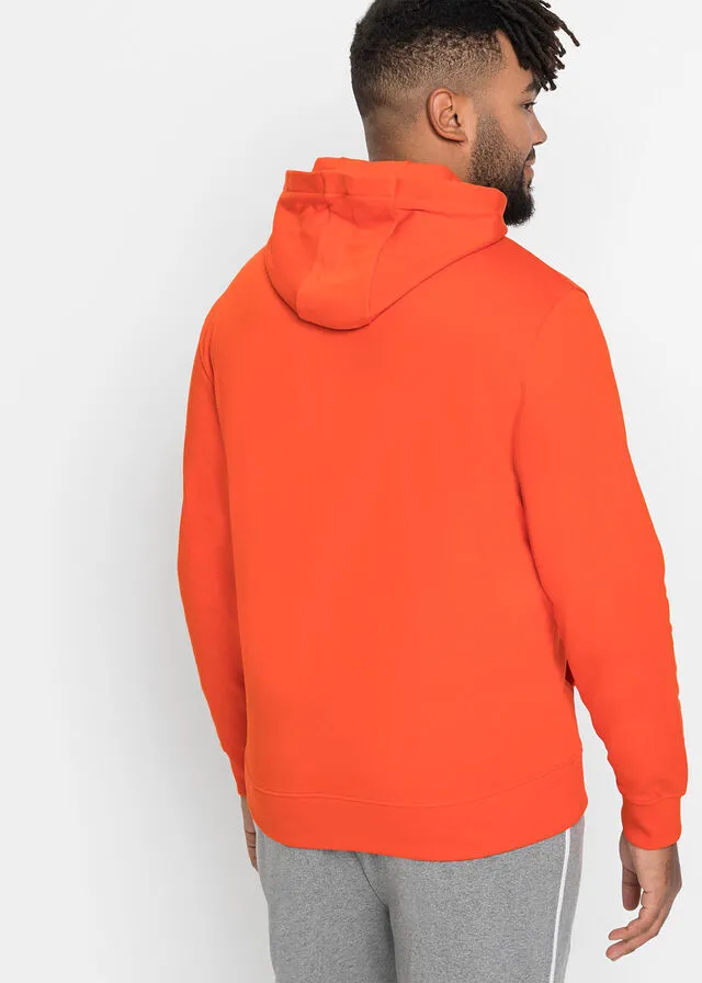 Sudadera de algodón sostenible con capucha naranja sanguina
