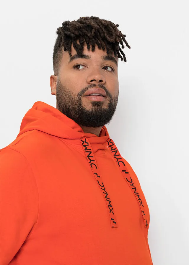 Sudadera de algodón sostenible con capucha naranja sanguina