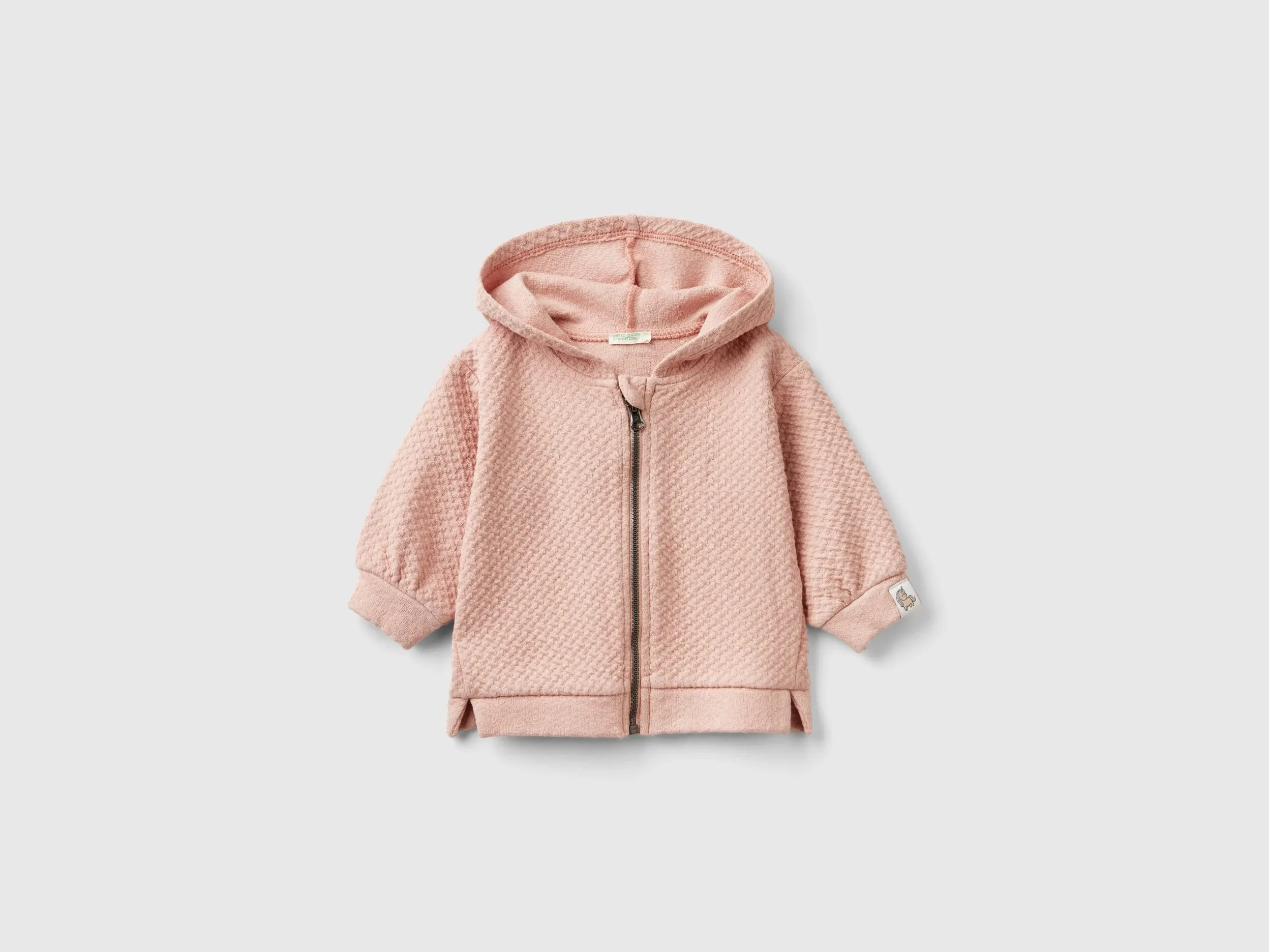Sudadera de jacquard con cremallera y capucha
