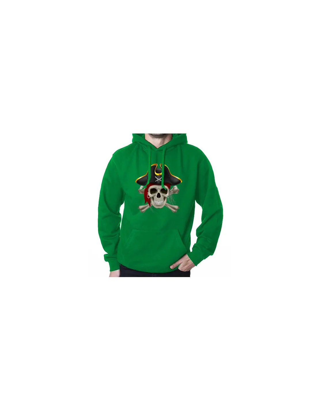 Sudadera Pirata Verde, con Capucha