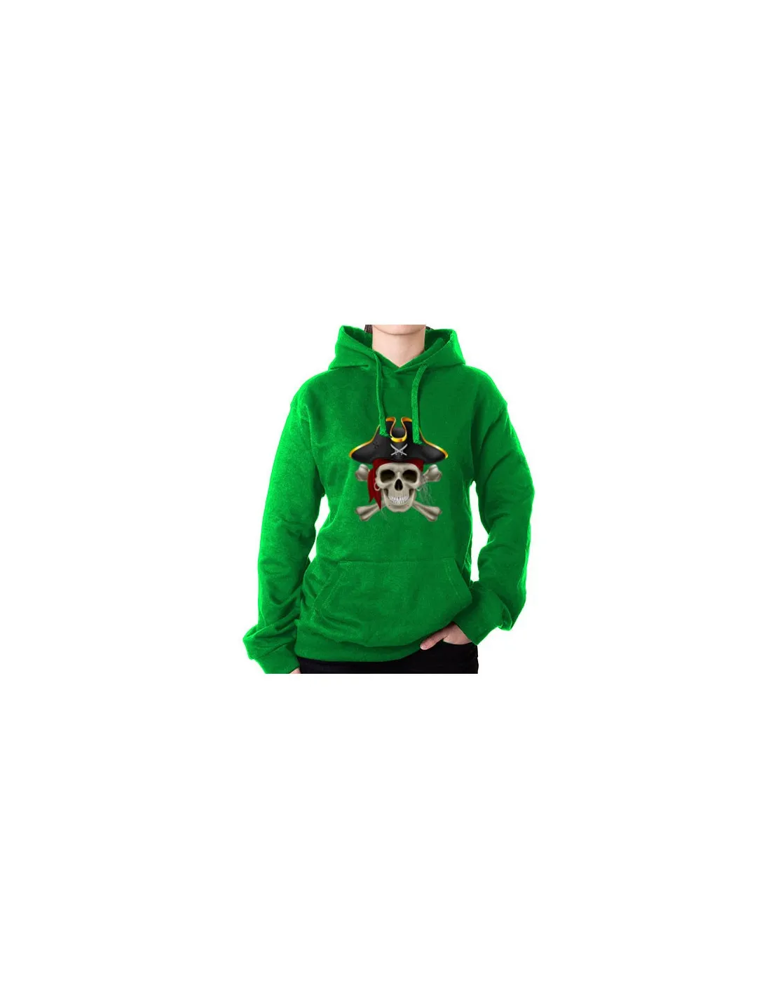 Sudadera Pirata Verde, con Capucha