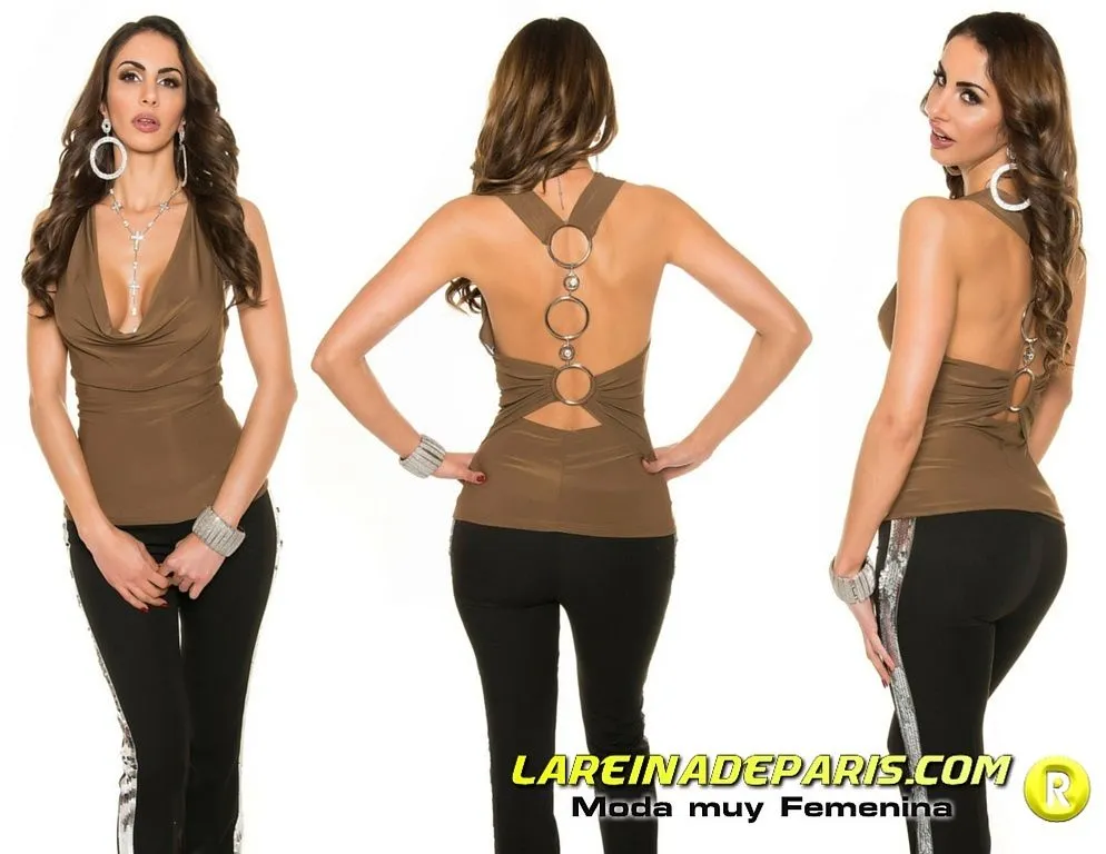 Top de moda con anillos en espalda