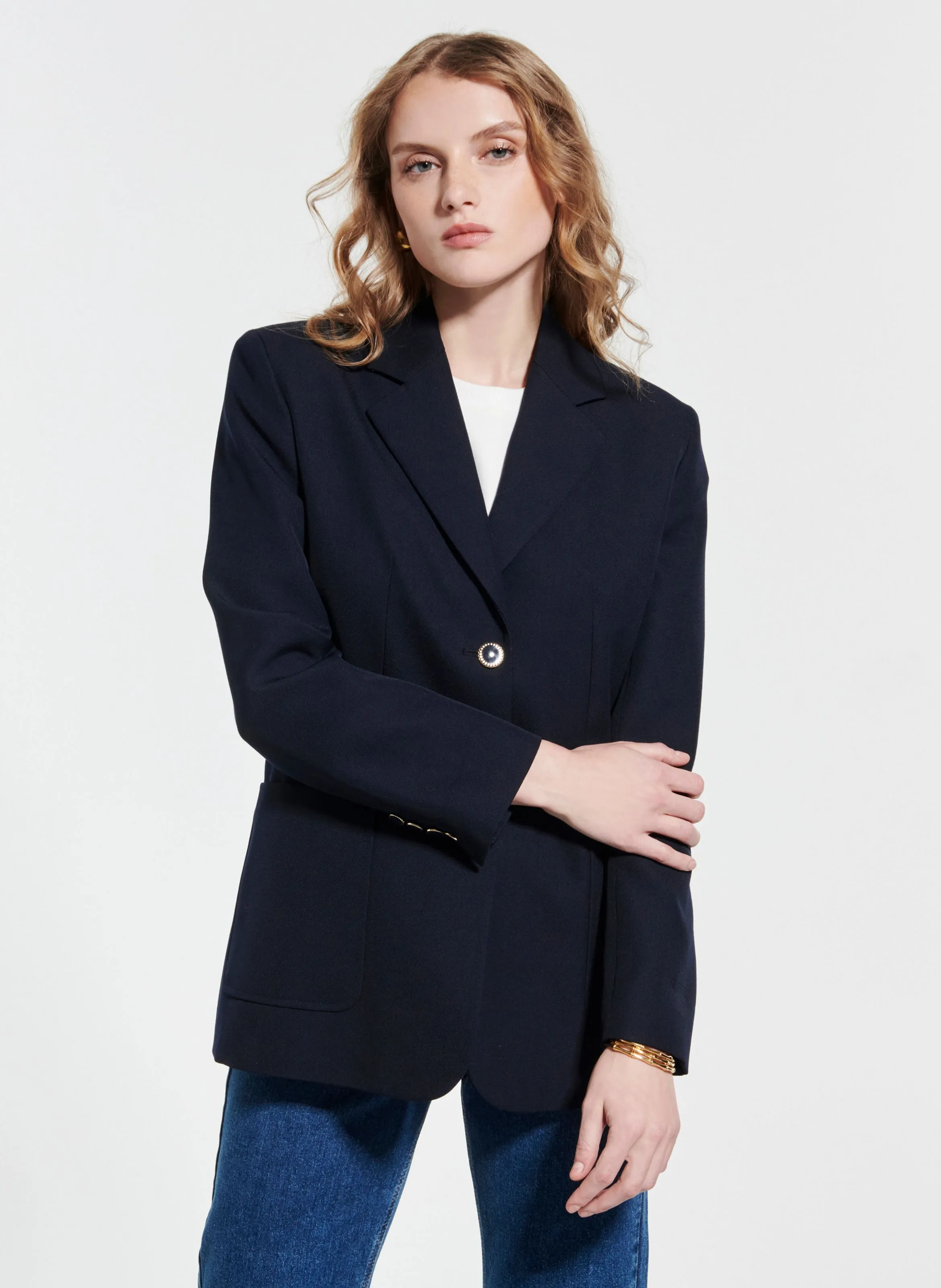 VASSILI  CHAQUETA SASTRE AJUSTADA EN AZUL