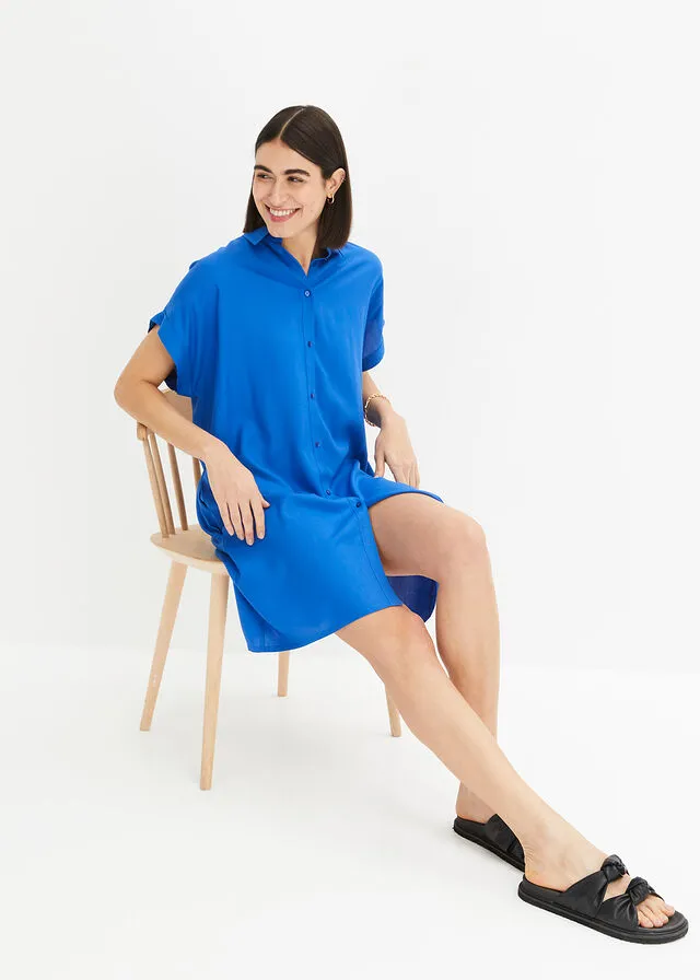 Vestido de viscosa sostenible Azul ártico