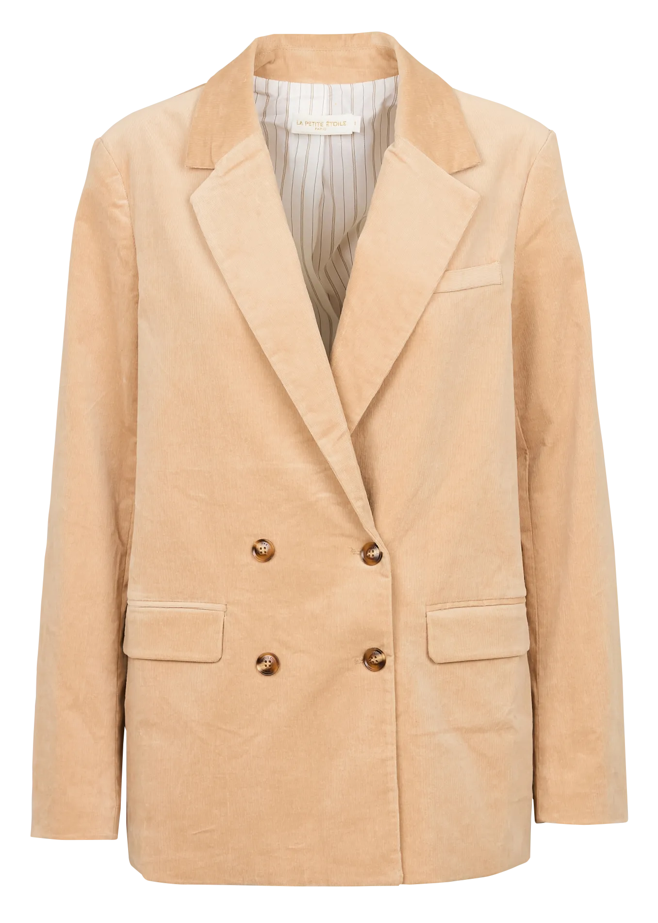 VICTOIRE  CHAQUETA DE TRAJE HOLGADA DE ALGODóN MEZCLADO EN BEIGE