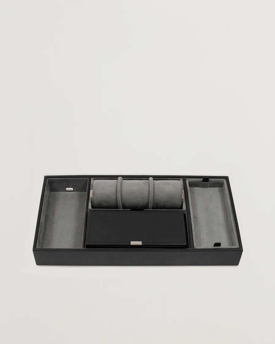 WOLF Howard Valet Tray with Cuff Black/Grey Pebble