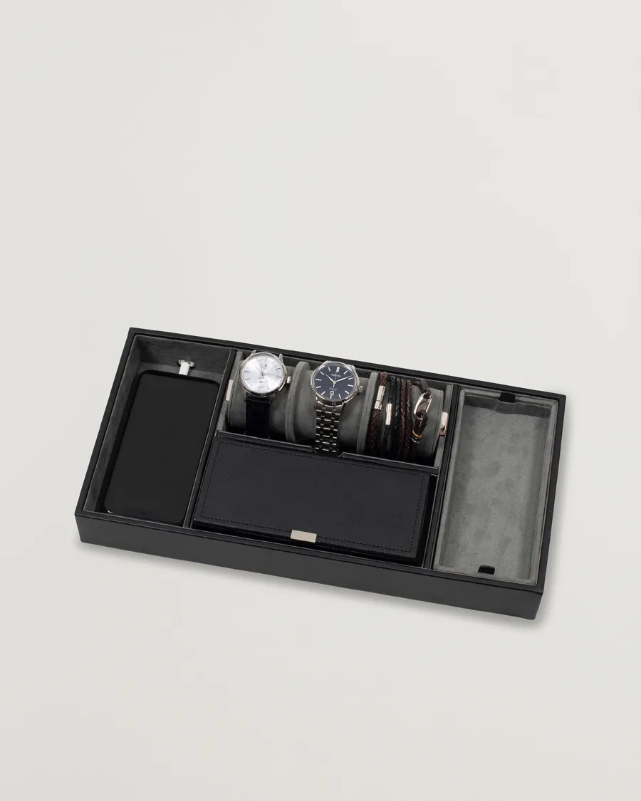 WOLF Howard Valet Tray with Cuff Black/Grey Pebble
